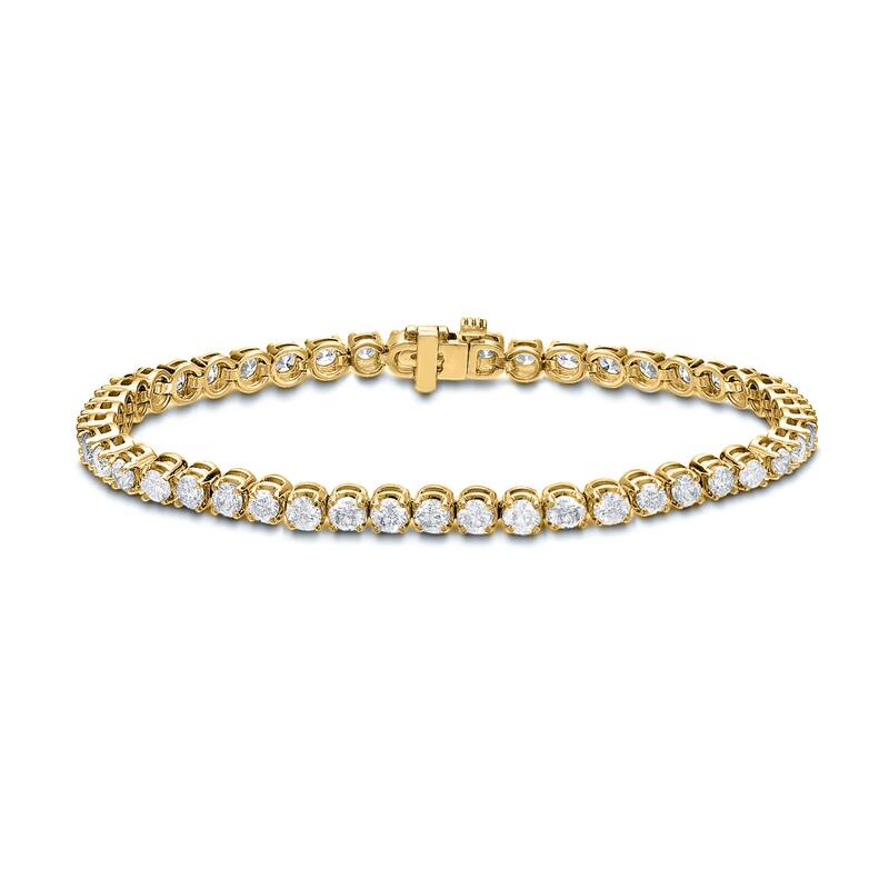 Auriya 14K Gold Lab Grown Round Diamond Tennis Bracelet 2.00 to 20.00 ct. tw. (E-F VS) - Yellow - 5.00 ct. tw.