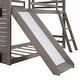 preview thumbnail 9 of 7, Twin Over Twin Solid Pine Wood Bunk Bed with Pitched Roof, Sweetheart Window, Slide, Ladder