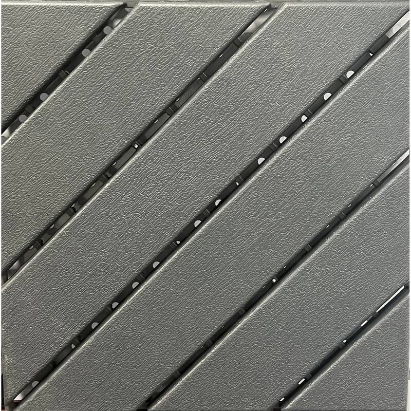 Plastic interlocking decking tiles, 44 packs of terrace decking tiles, 12 inches x 12 inches waterproof for all-weather use - Grey