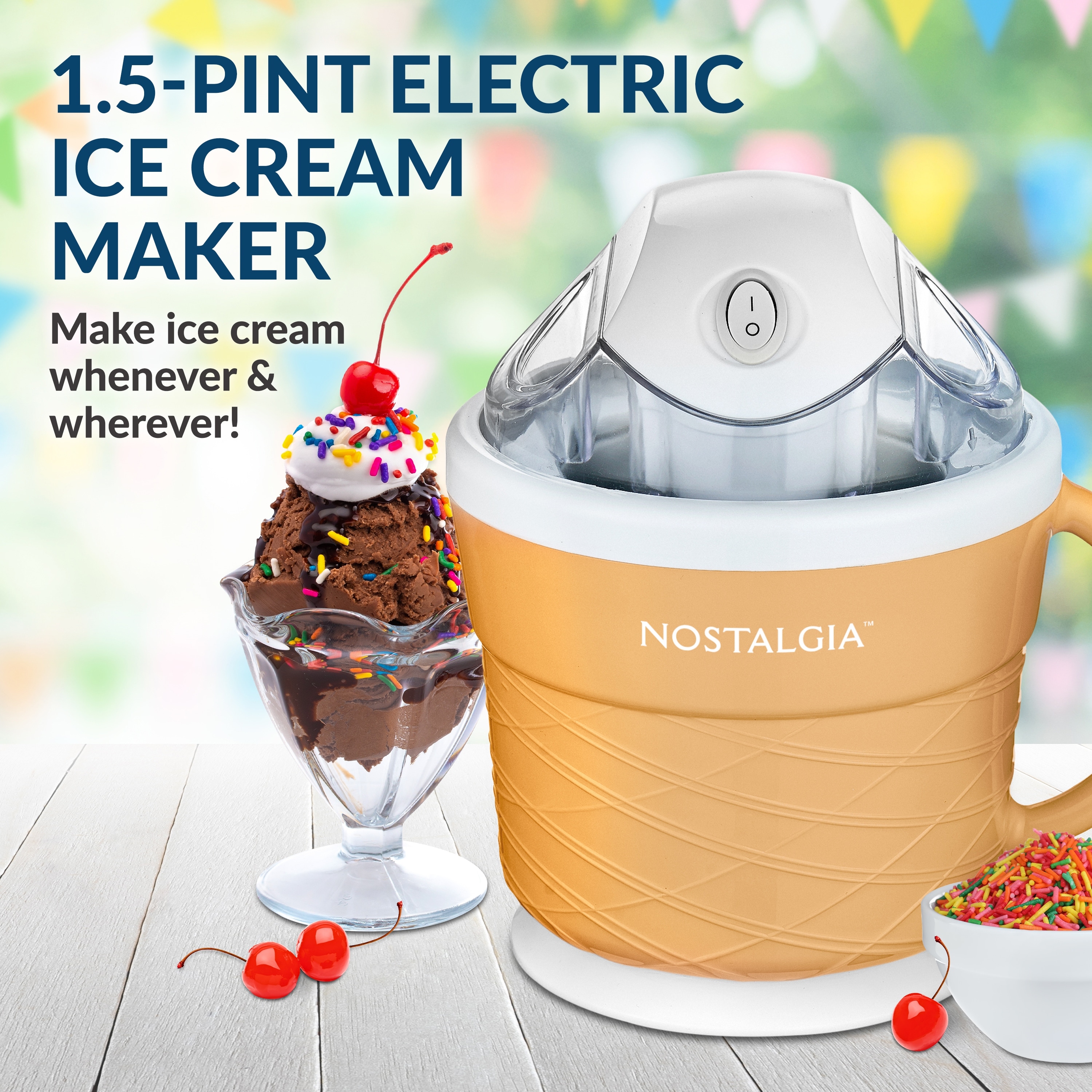 Nostalgia 1.5 Pint Electric Ice Cream Maker On Sale Bed Bath