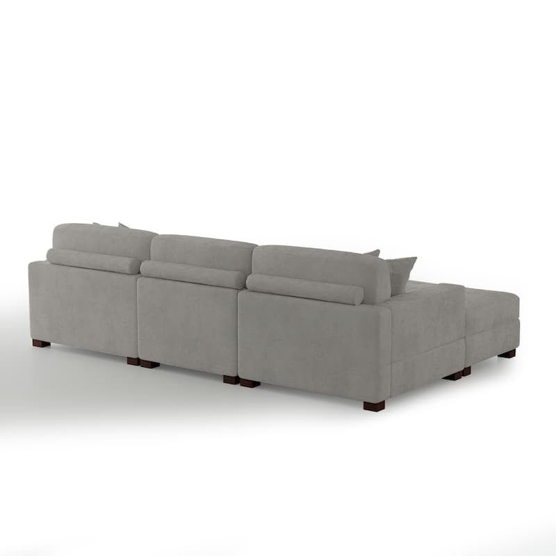 Modern Chenille Oversized Modular Sectional Sofa with 2 Ottoman