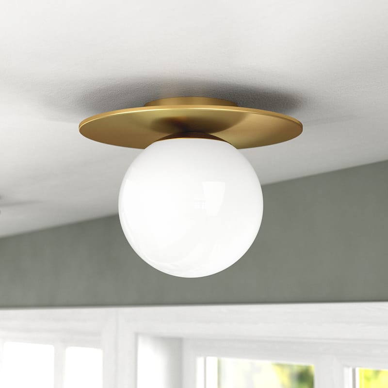 Amma 12" Wide Flush Mount with Glass Shade - Gold