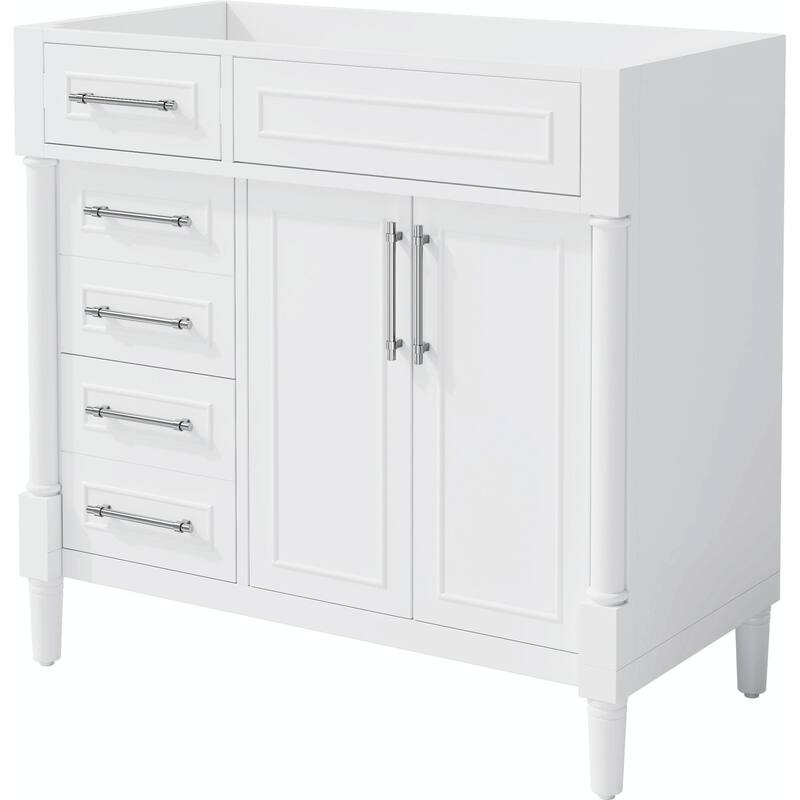 36" Freestanding Bathroom Vanity with Resin Sink and 3 Drawers