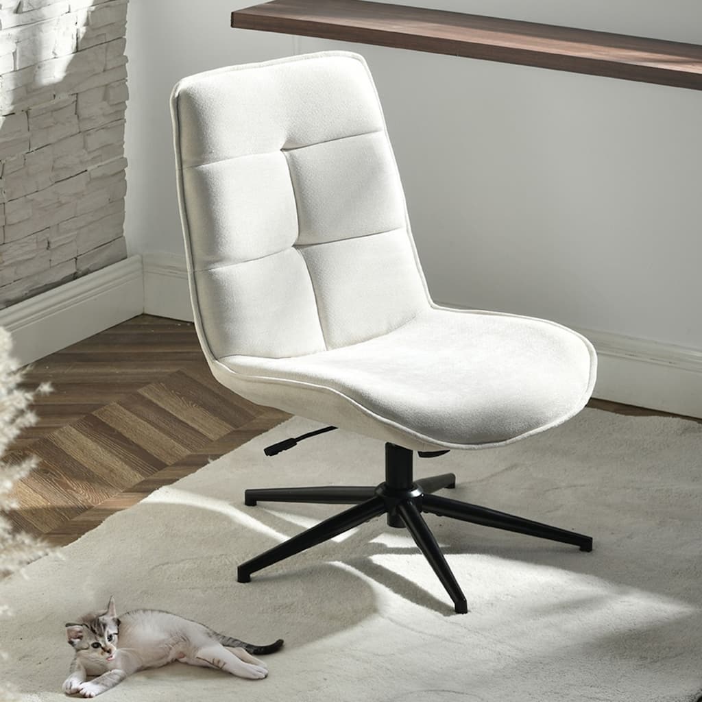 Homy Casa Modern Upholstered Task Chair with Adjustable Height and Swivel Base for Home Office and Study Room
