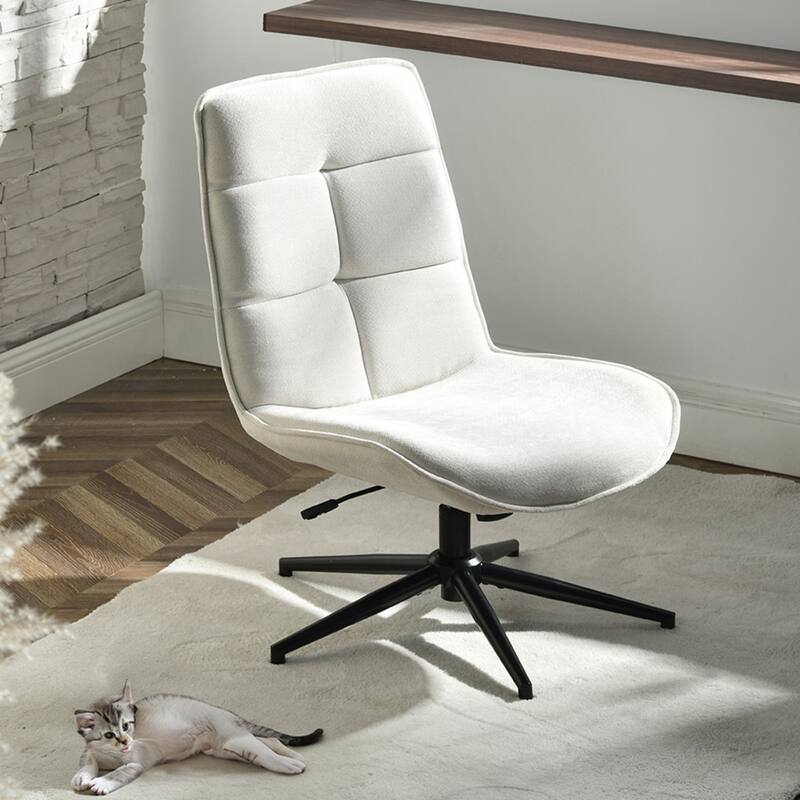 Homy Casa Modern Upholstered Task Chair with Adjustable Height and Swivel Base for Home Office and Study Room
