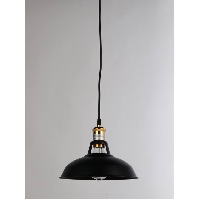 Modern Pendant Light - 1-Light Retro Design, Black Finish, 8.5"H x 10.5"D - 8.5