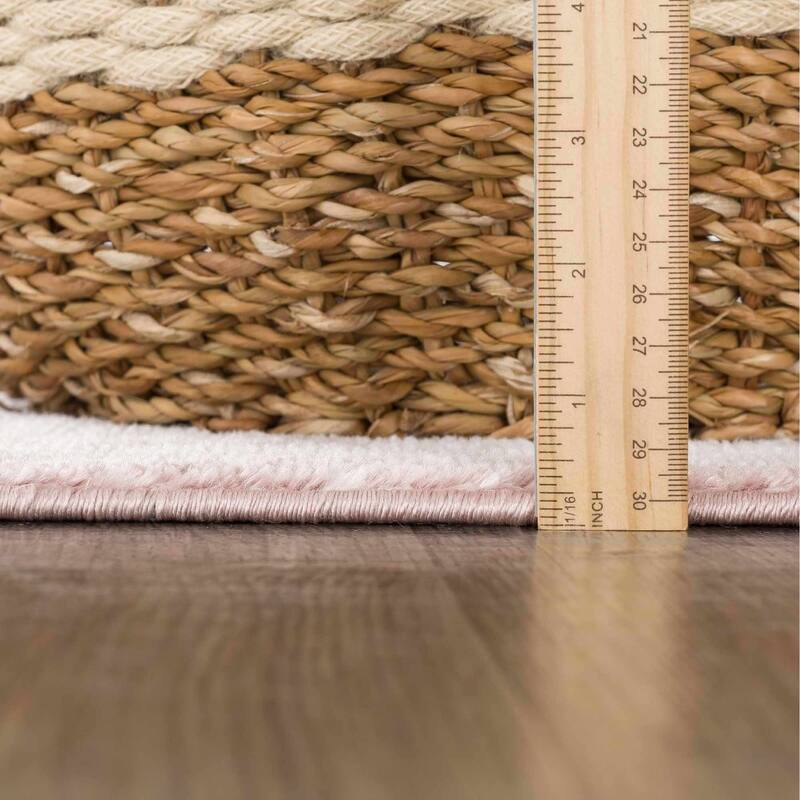 Hauteloom Kandos Hallway, Kitchen Runner Rug - Plum, Pale Pink, Cream - 2'7" x 10'