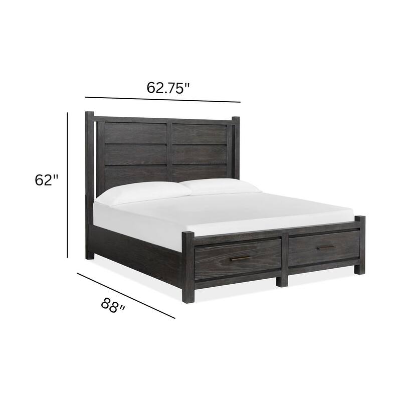 Magnussen Home Plum Creek Ravenwood Black Panel Storage Bed