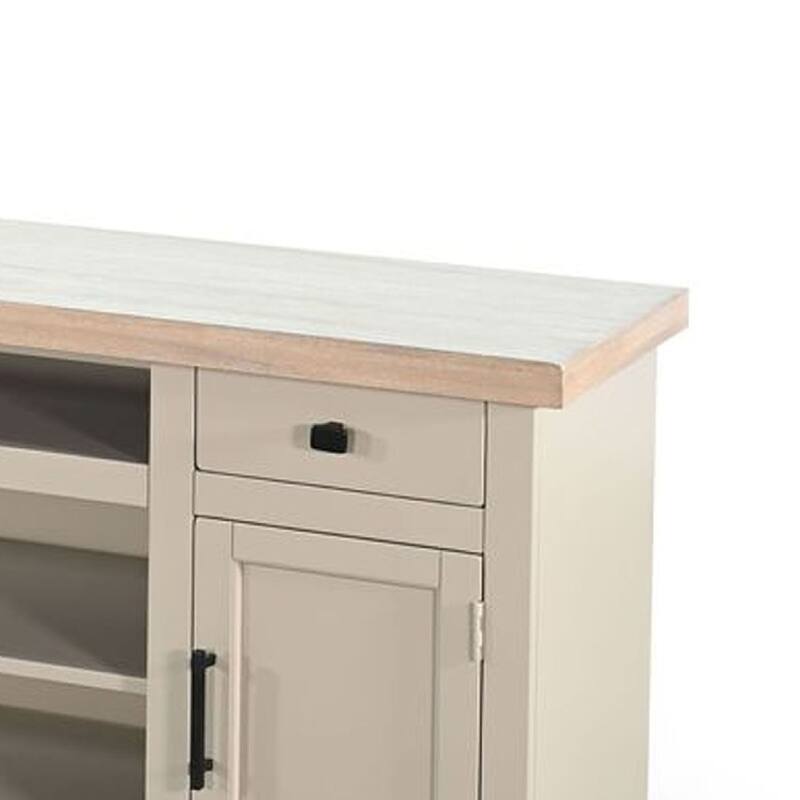 Sely, TV Media Entertainment Cabinet, 78 Inch, 2 Drawers 2 Doors, Beige