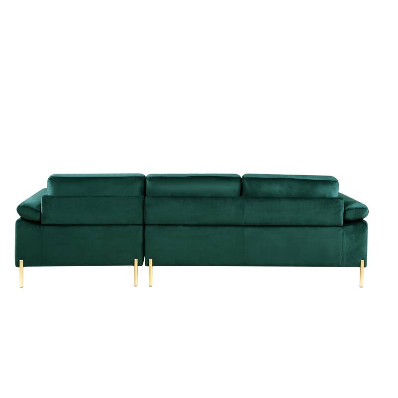 Velvet Sectional Sofa with Chaise