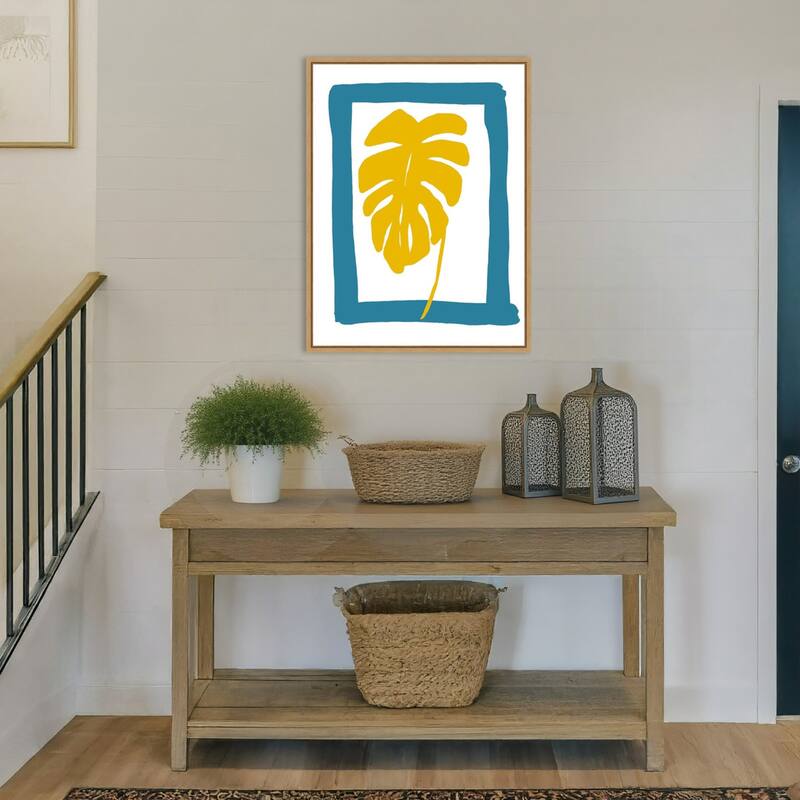 The New Oasis 4 by Bronwyn Baker Framed Canvas Wall Art Print - Sylvie Natural