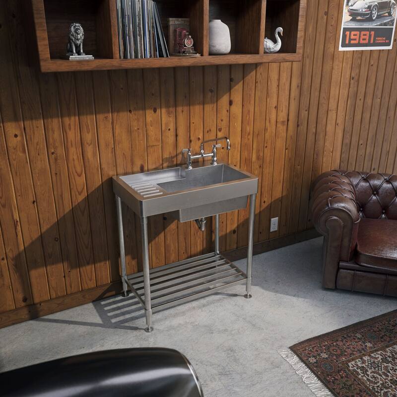 Stainless Steel Single Bowl Freestanding Utility Sink