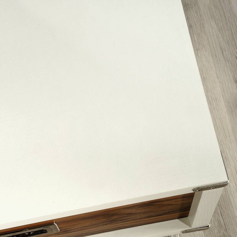 Wood Lift-Top Coffee Table with X metal legs, White/Brown - 39.21" L x 19.69" W x 18.78" H