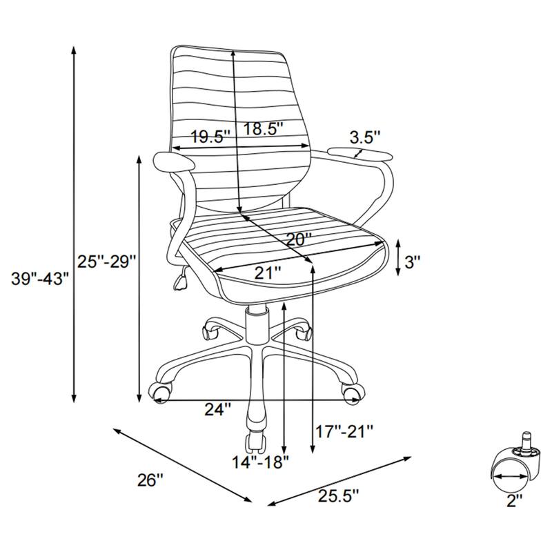 Chase Upholstered Adjustable Home Office Desk Chair