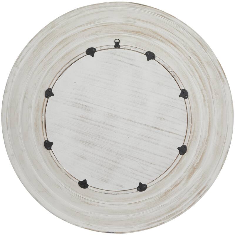 Cream Wooden Room Wall Mirror with White Wash Effect