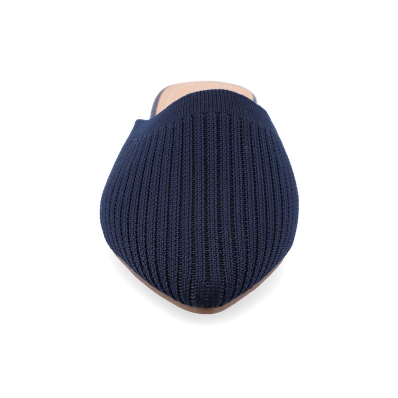 Journee Women's Medium and Wide Width Aniee Mule Flats - Wide - Navy - 10