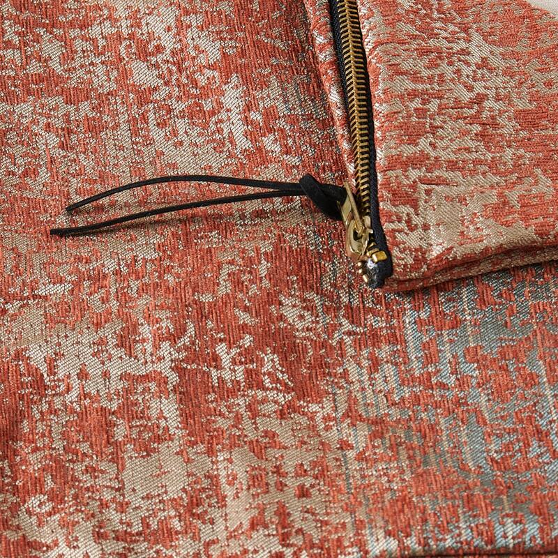 2-Piece Jacquard Chenille Zippered Lumbar Pillow Cover Set