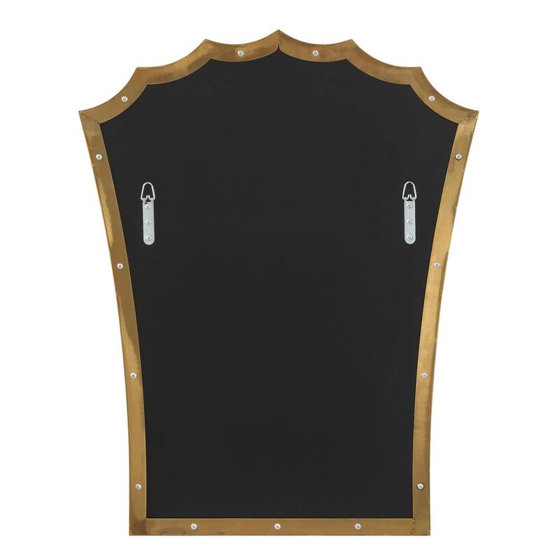 Monarch Scalloped Arched Vanity Mirror - 30.5" - Antique Brass Finish