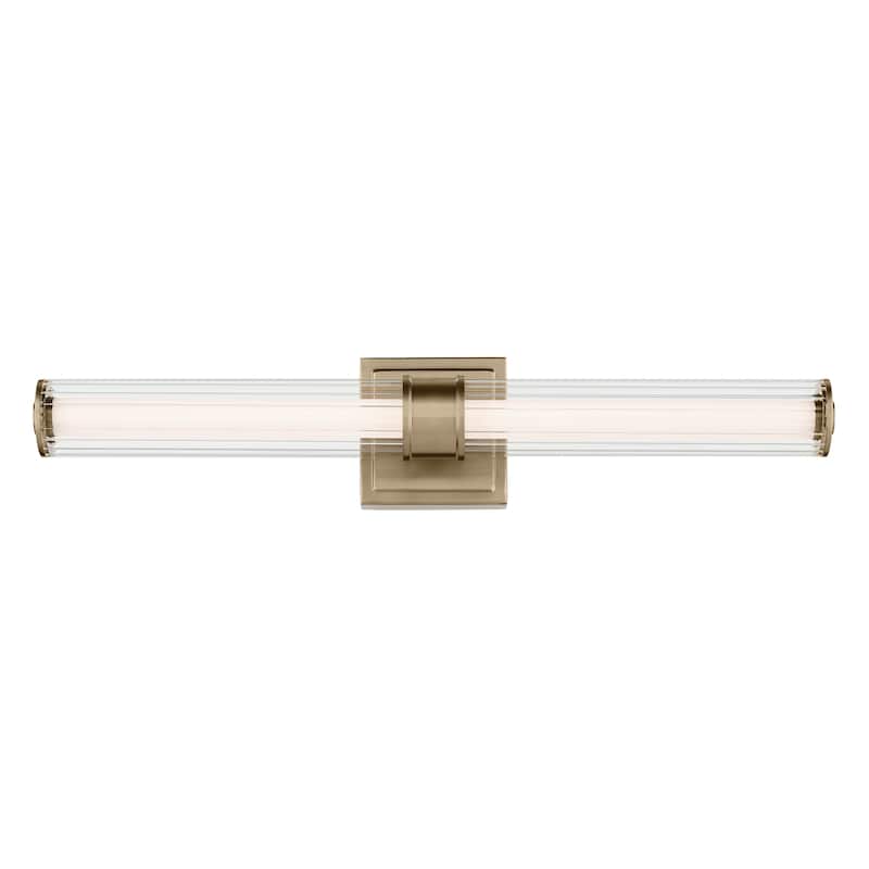 Kichler Lighting Laurene 26.5" Linear Bath Bar Medium LED with Clear Fluted Glass in Champagne Bronze