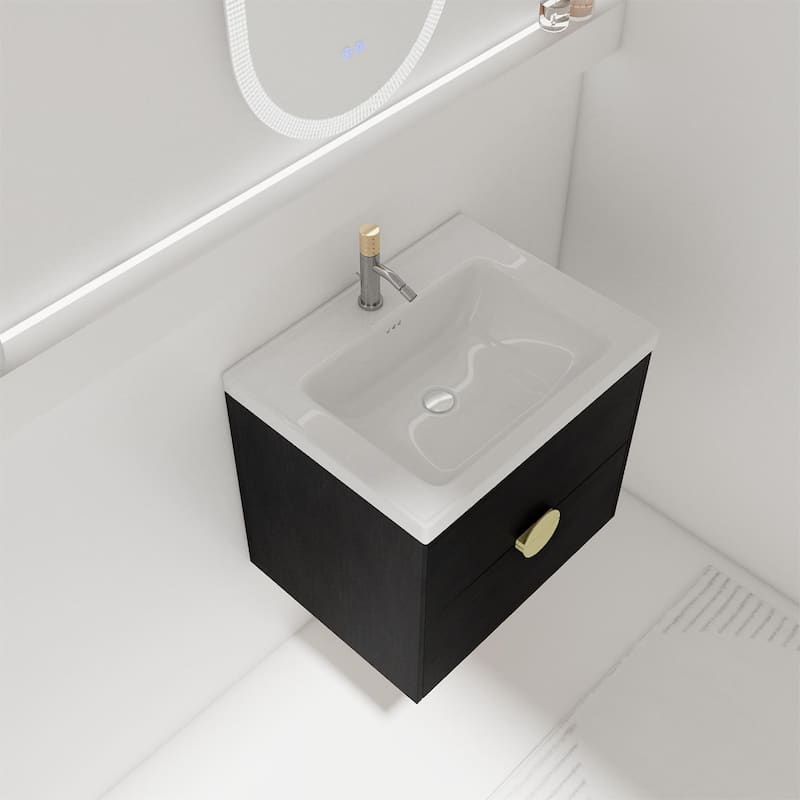 Bathroom Vanity With Sink In 24/28/30/60 Inch, Floating Bathroom Vanity With Soft Close Drawer