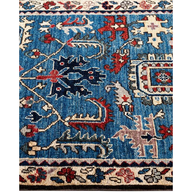 Serapi One-of-a-Kind Hand-Knotted Runner Rug - Light Blue, 2' 7" x 9' 6" - 2' 7" x 9' 6"