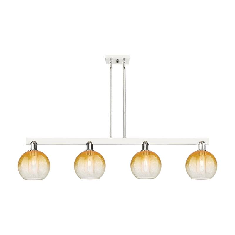 Innovations Lighting 716-4I-12-48 Brookhaven Globe Linear Brookhaven - Polished Nickel / Amber