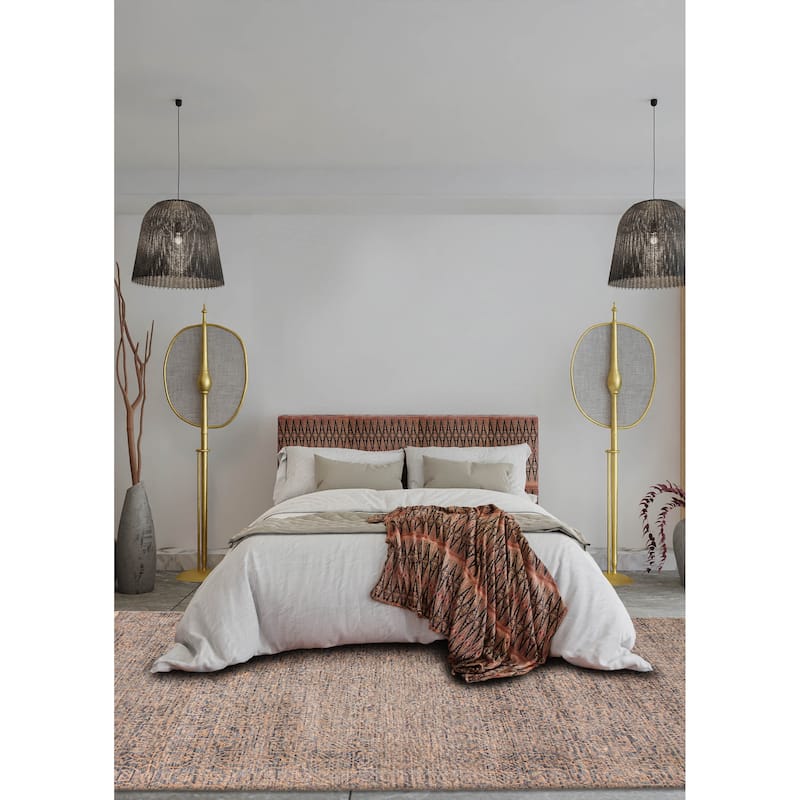 ECARPETGALLERY Hand-knotted Silk Shadow Grey Wool Rug - 6' x 9'