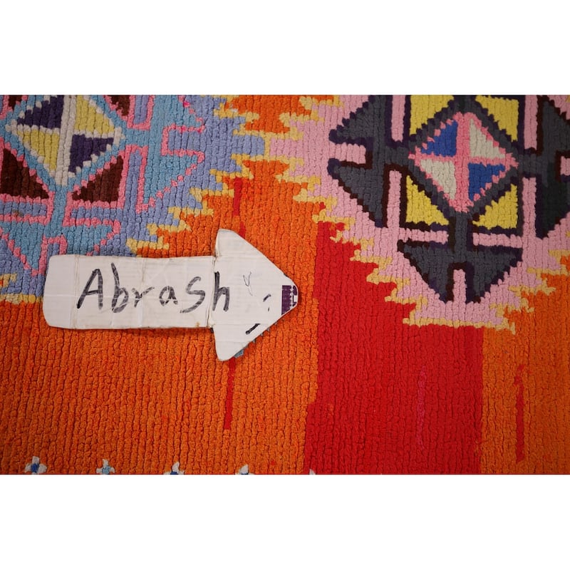 Orange Anatolian Turkish Vintage Runner Rug Handmade Silk Carpet - 2'10"x 13'0"