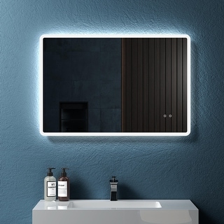 Rectangular Frameless Dimmable Wall Mounted LED Bathroom Vanity Mirror ...