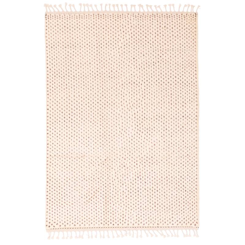 ECARPETGALLERY Hand-knotted Pak Finest Marrakesh Cream Wool Rug - 4'3 x 6'0