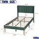 preview thumbnail 13 of 88, AUFANK Upholstered Platform Bed Frame with Headboard Wooden Slats Support