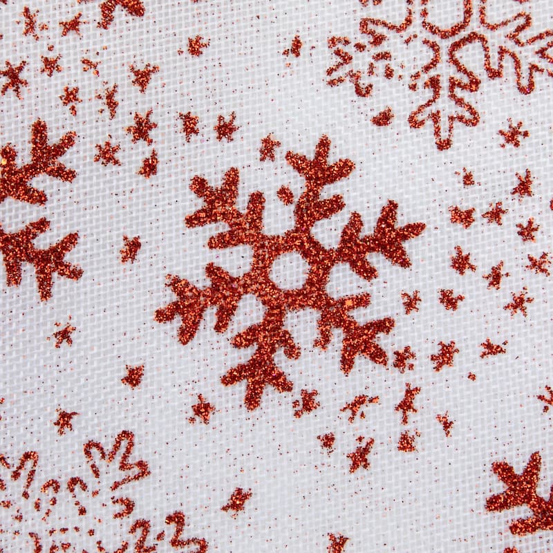 Glitter Snowflake Mini Burlap Christmas Tree Skirt - White - 20"