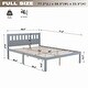 preview thumbnail 6 of 5, Full Size Bed, Wood Platform Bed Frame with Headboard For Kids, Slatted, Gray