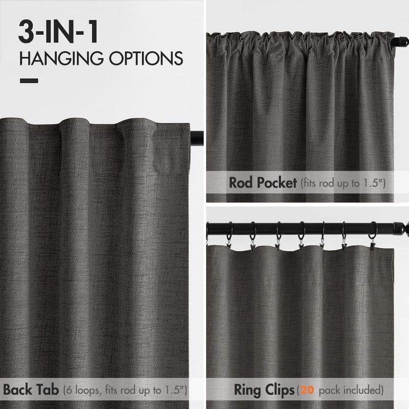 Blackout Curtains 90 inches Long, Curtains for Bedroom Living