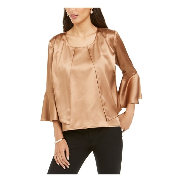 28th & Park Brown 3/4 Sleeve Blouse Top 12. Opens flyout.