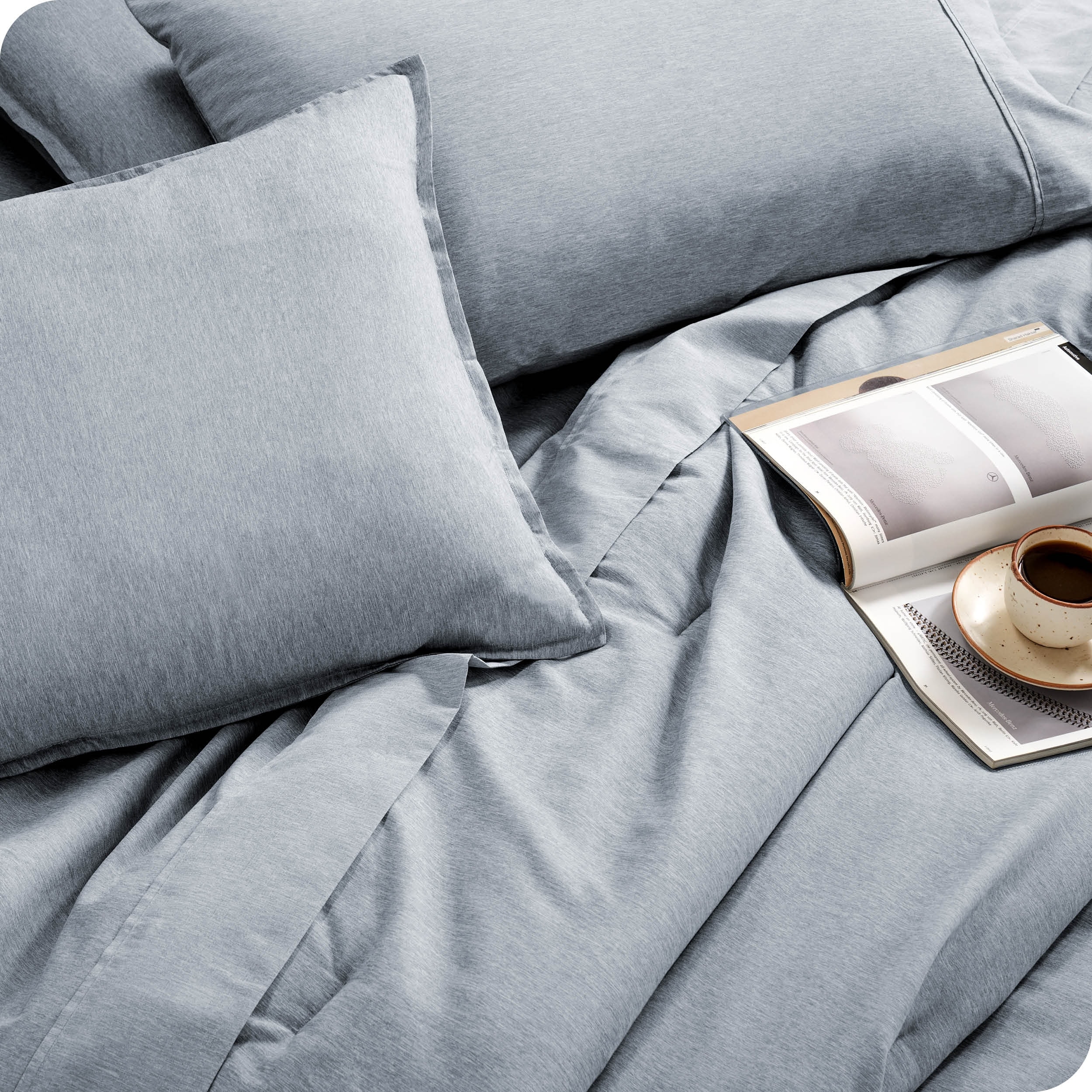 Bare Home Heathered Bed-in-a-Bag - Comforter Set & Sheet Set - Bed