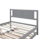 preview thumbnail 7 of 32, Full Size Platform Bed with Adjustable Trundle, Headboard for Added Stability, Pine Wood and MDF Construction, Grey