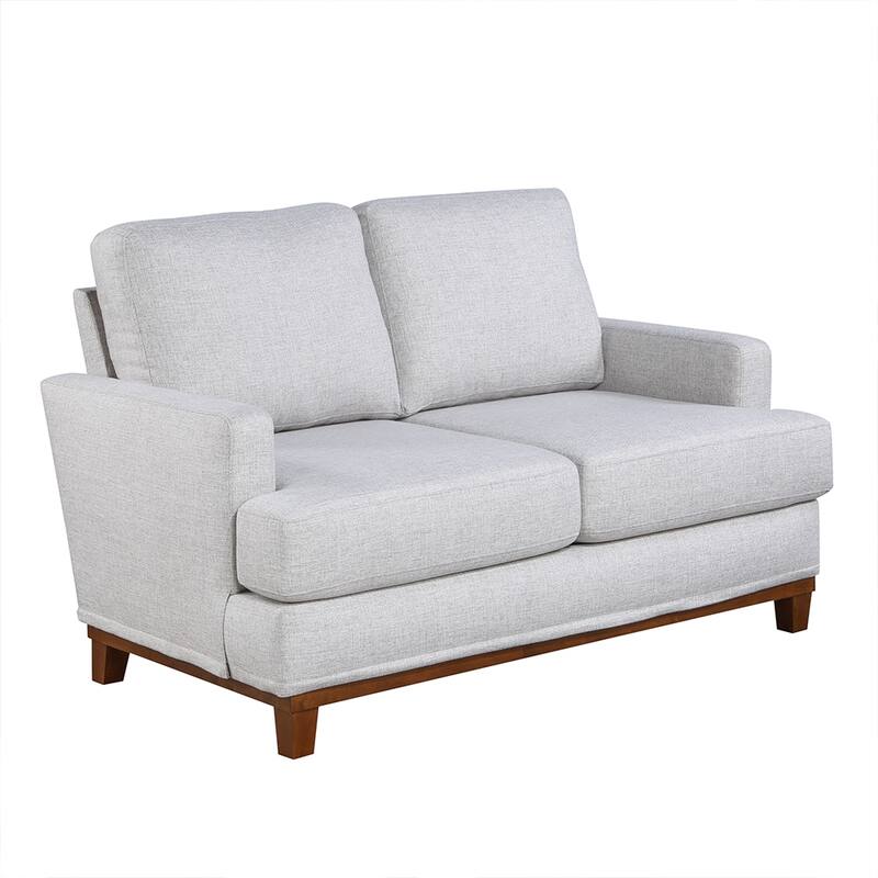 Bridgevine Home Coronado 55" Track Arm Love Seat with Wood Base