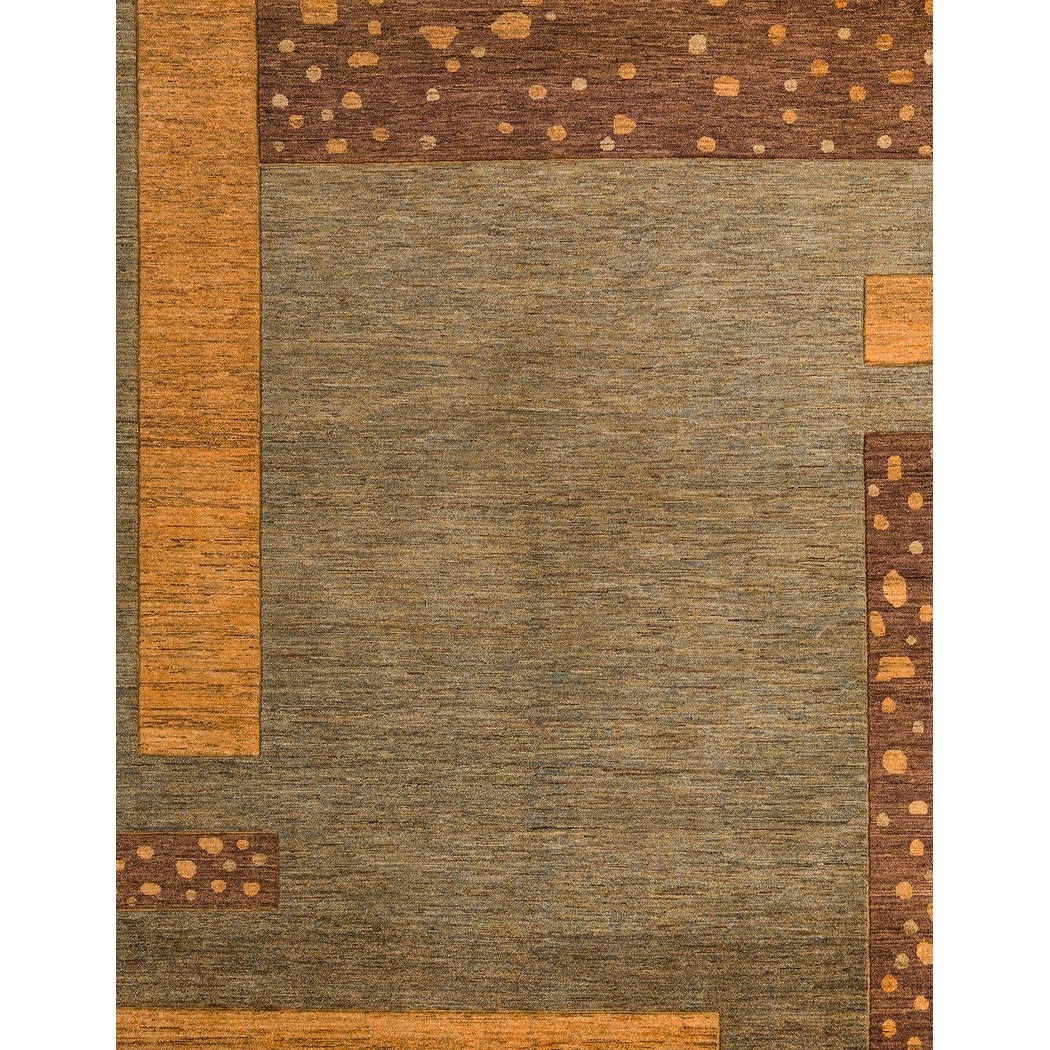 Ahgly Company Machine Washable Abstract Cinnamon Brown Area Rugs