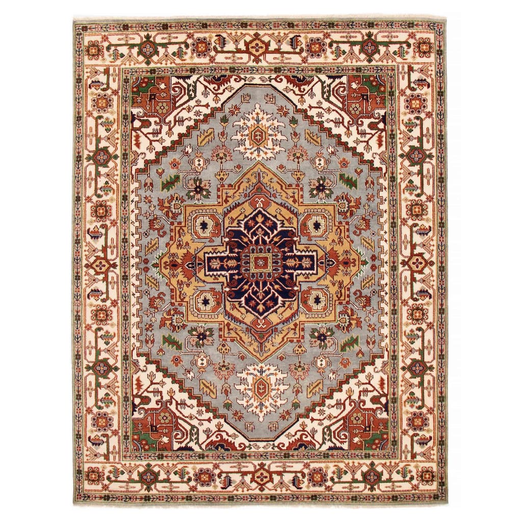 ECARPETGALLERY Hand-knotted Serapi Heritage Grey Wool Rug - 8'11 x 11'10