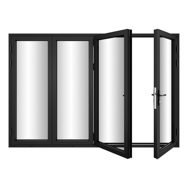 KaMic 120" x 80" 4-Panel Aluminum Patio Folding Door Right to Left-Outswing