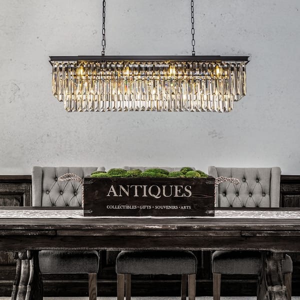 slide 2 of 11, 12-Light Glam Fringe Crystal Chandelier for Dining Room
