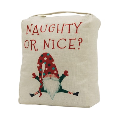 Naughty Or Nice Santa Printing Christmas Door Stopper