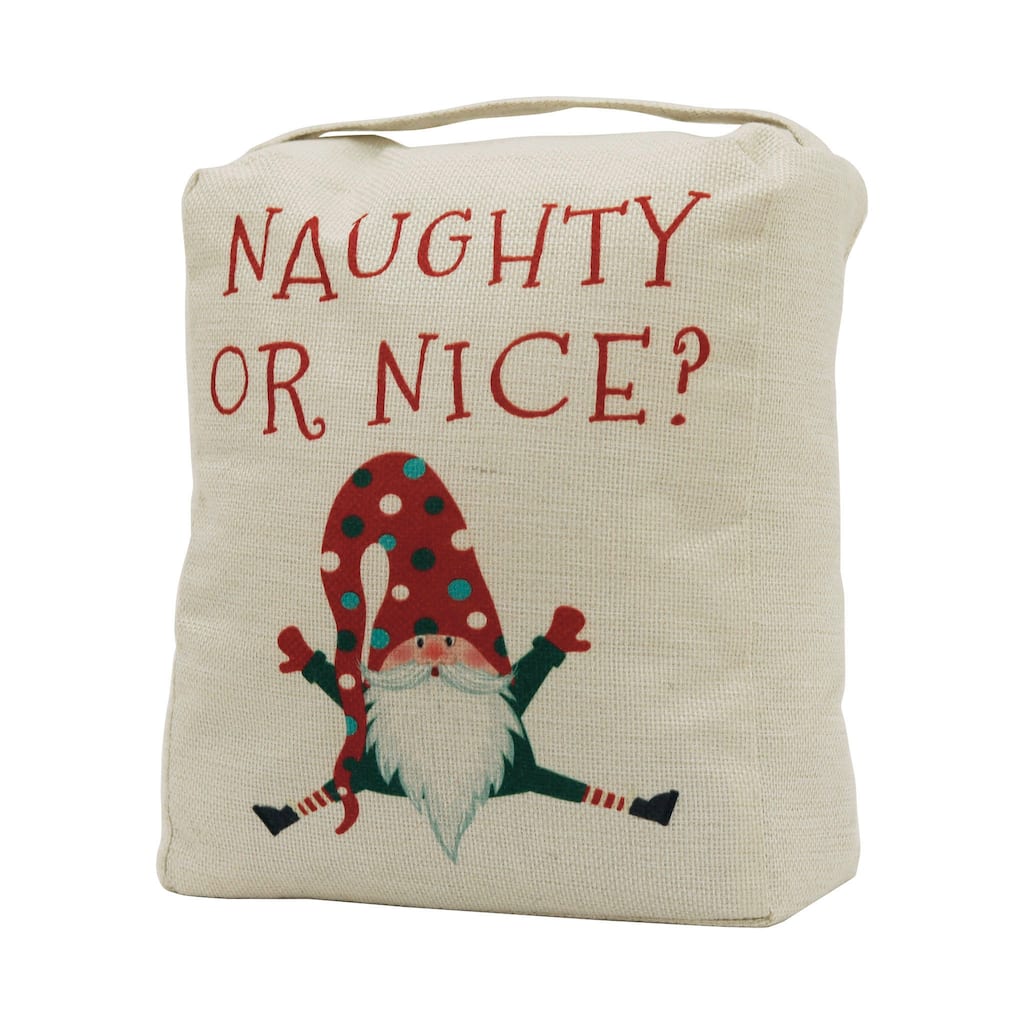 Naughty Or Nice Santa Printing Christmas Door Stopper