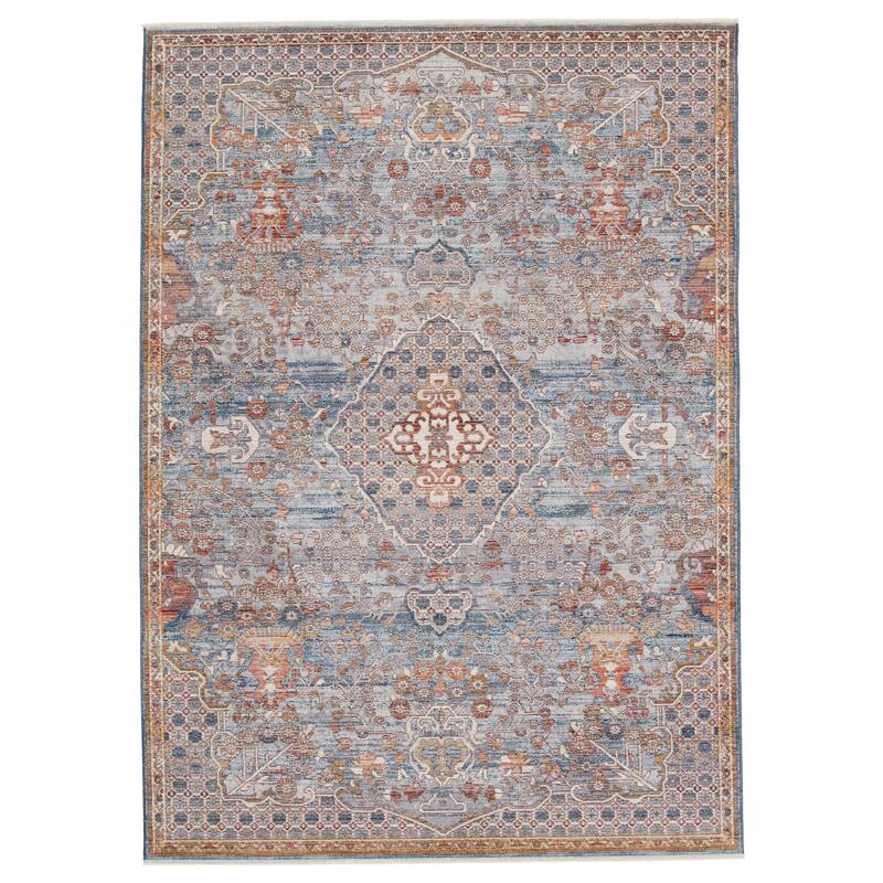 Harkin Medallion Area Rug - 5'3"X7'10" - Light Gray/Rust - Runner/Rectangle