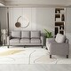 preview thumbnail 17 of 23, 2 Piece Sofa Sets with Solid Wood Legs & Storage, Modern Upholstered 3-Seat Sofa Loveseat Couch Set Furniture for Living Room
