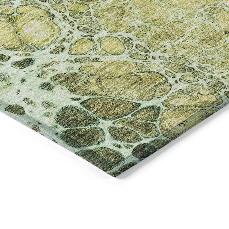 Machine Washable Indoor/ Outdoor Chantille Abstract Cobblestone Rug