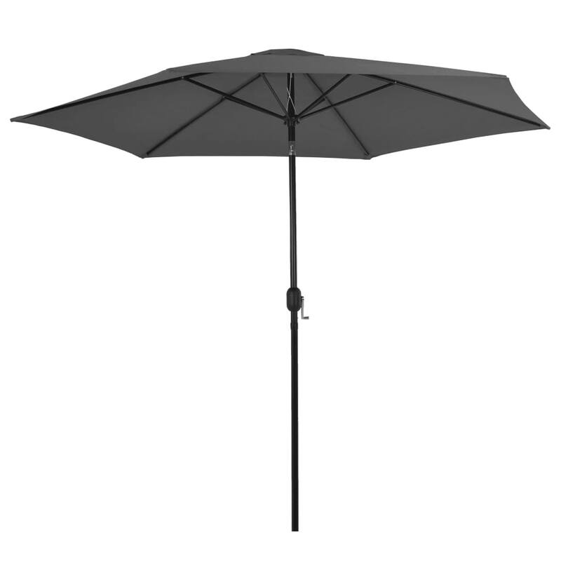 vidaXL Outdoor Umbrella Parasol Tilting Sunshade Garden Sun Shelter Steel - Anthracite