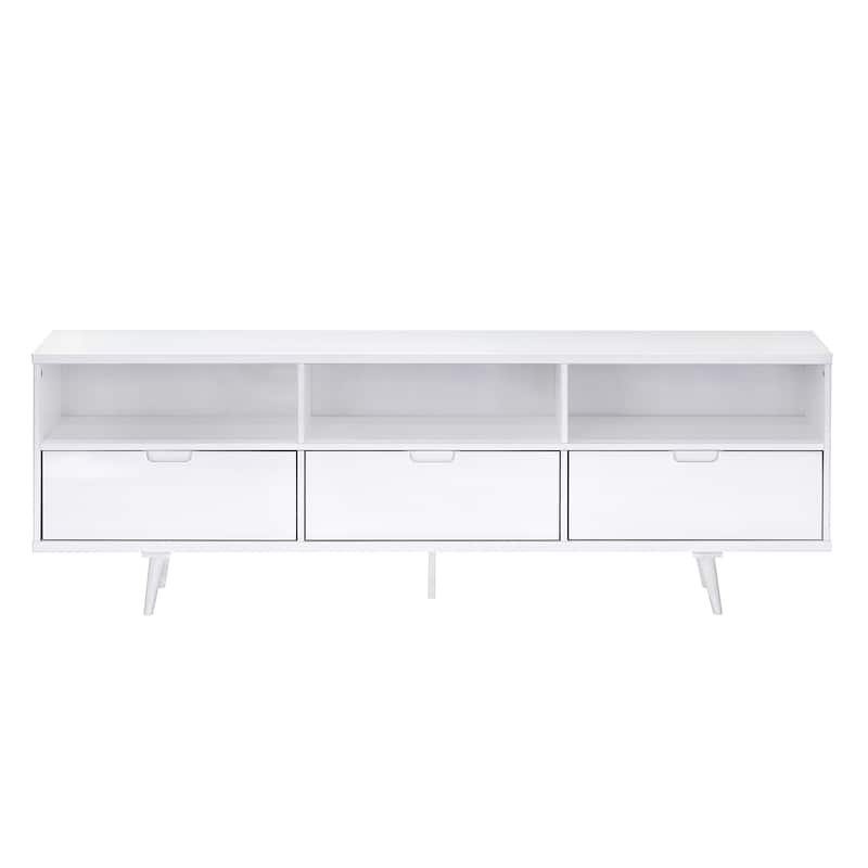 Middlebrook Alby 70-inch Mid-Century Solid Wood TV Stand - White