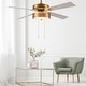 preview thumbnail 4 of 15, Dinah River of Goods Brass and Glass 52-Inch Ceiling Fan with Light - 52" x 52" x 12.5"/17.5"